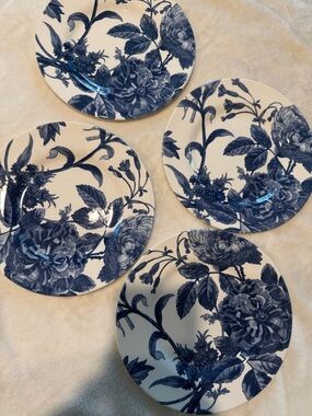 Blue Floral Salad Dinner Plates by